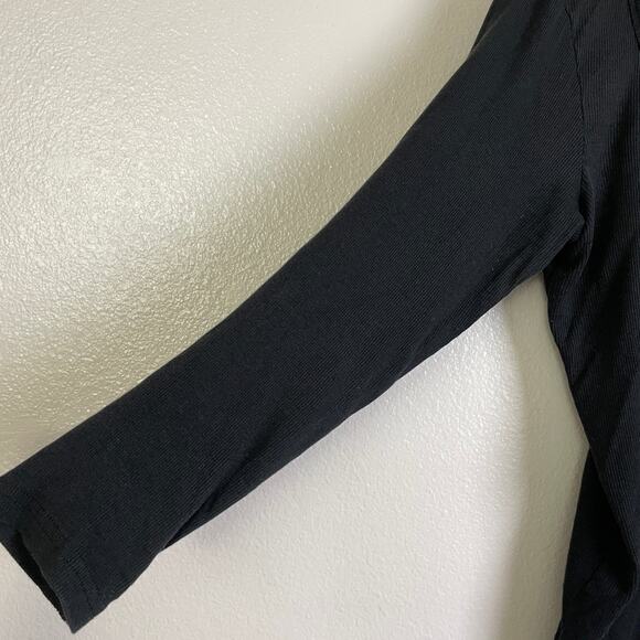 AYR The Open Ended Scoop Neck Top Womens Medium Black Ribbed Stretch * - Picture 4 of 10